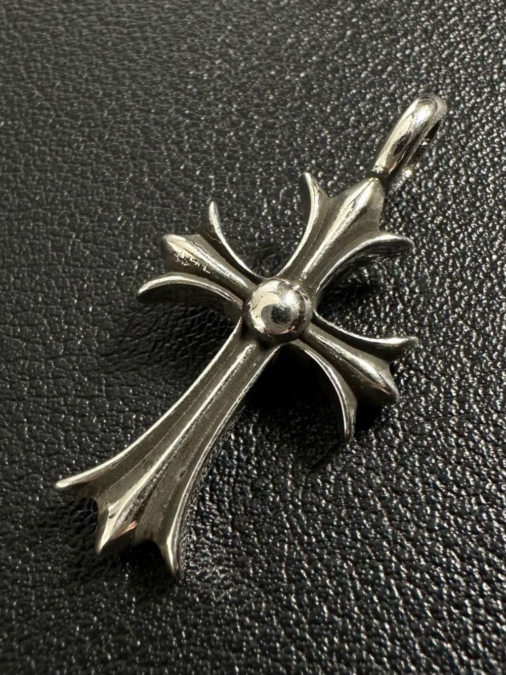 Chrome Hearts Silver Tiny Fat CH Cross Pendant